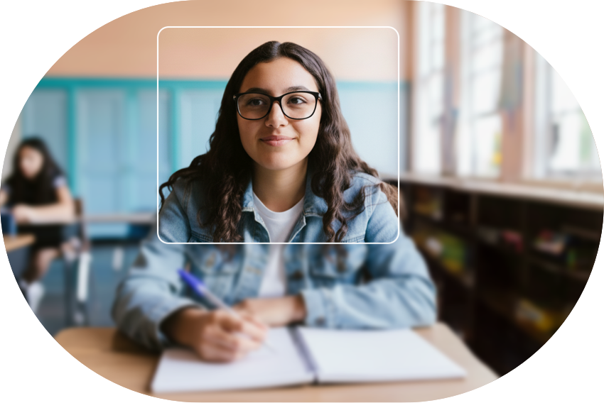 Student focused in class